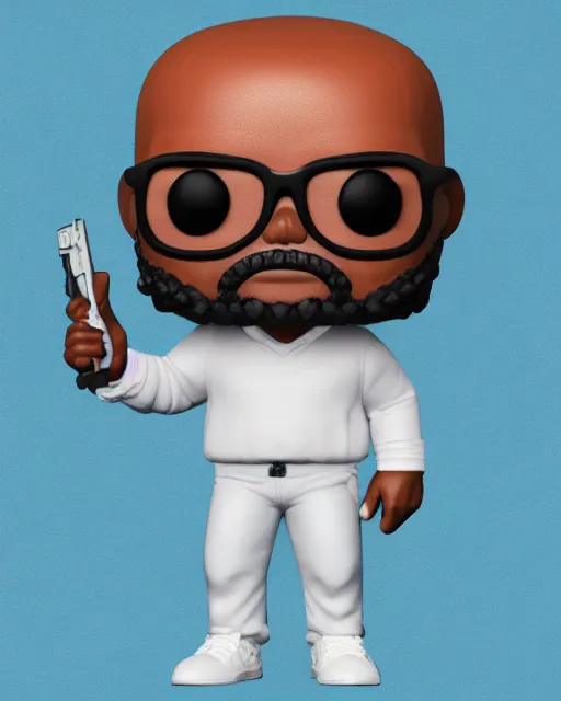 Image similar to full body 3d render of Samuel L. Jackson as a funko pop, studio lighting, white background, blender, trending on artstation, 8k, highly detailed