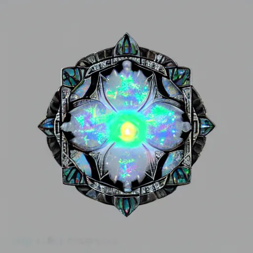 Image similar to opal crystal, orb, jewelry complex sacred geometry, artstation, 8k, magical, elegant, fantasy, highly detailed, art deco, relic, elegant, art noveau