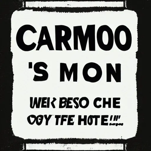 Prompt: it text'carmon'on the wall