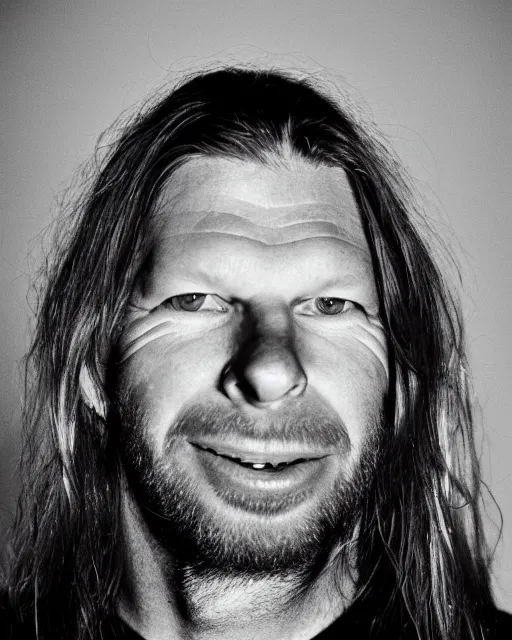 Prompt: fashion photograph of aphex twin by julia hetta and robert h hudson