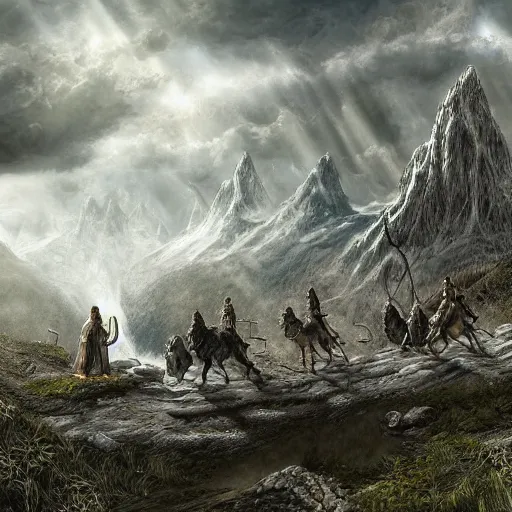 Image similar to lord of the rings artwork, highly detailed, 4 k, digital painting, concept art