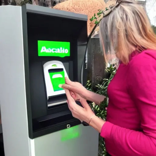 Image similar to an atm machine dispensing avocados