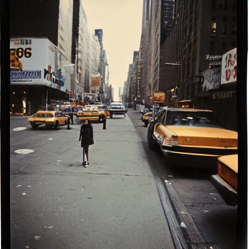 Image similar to New York City 1977, seedy streets, Polaroid