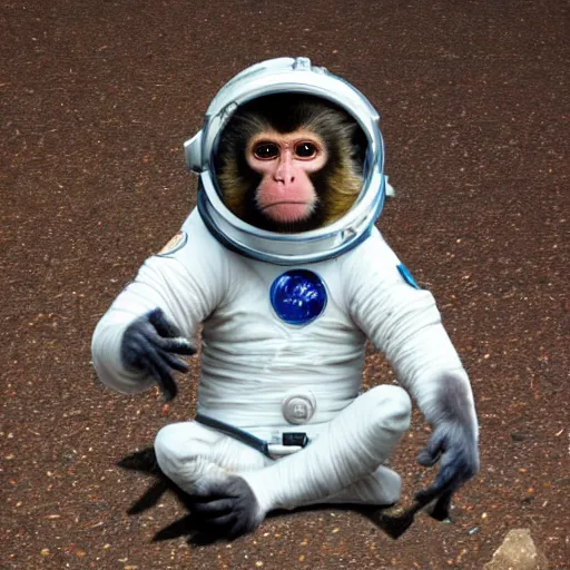 Image similar to a monkey wearing a space suit