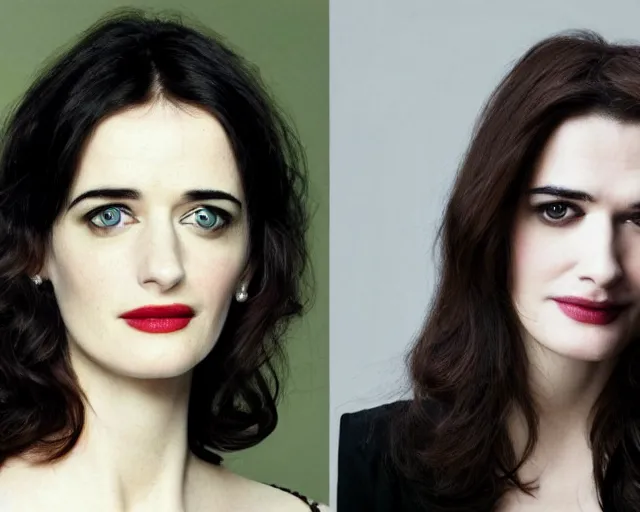 Prompt: mixture of eva green and rachel weisz