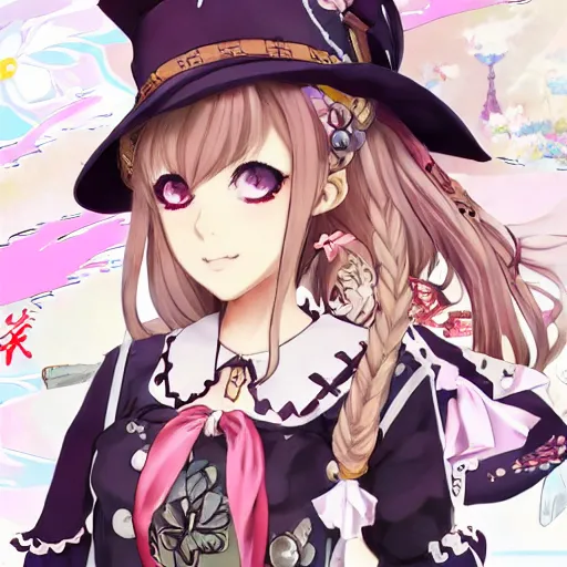 Prompt: junko enoshima, character design by Akihiko Yoshida in the style of Atelier Lulua, KyoAni, Granblue Fantasy, background art by Krenz Cushart in the style of Atelier Firis, Space Dandy, K-ON, illustration by Masamune Shirow in the style of Shining Resonance, Guilty Crown, Last Exile