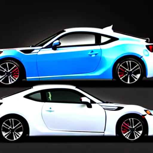 Prompt: “ side profile view pixel art of a 2 0 1 6 scion fr - s in oceanic blue, show the full car, solid white background ”