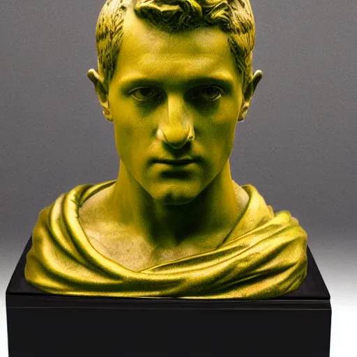 Image similar to 3 d renaissance statue head, mix with neon art, highly detailed