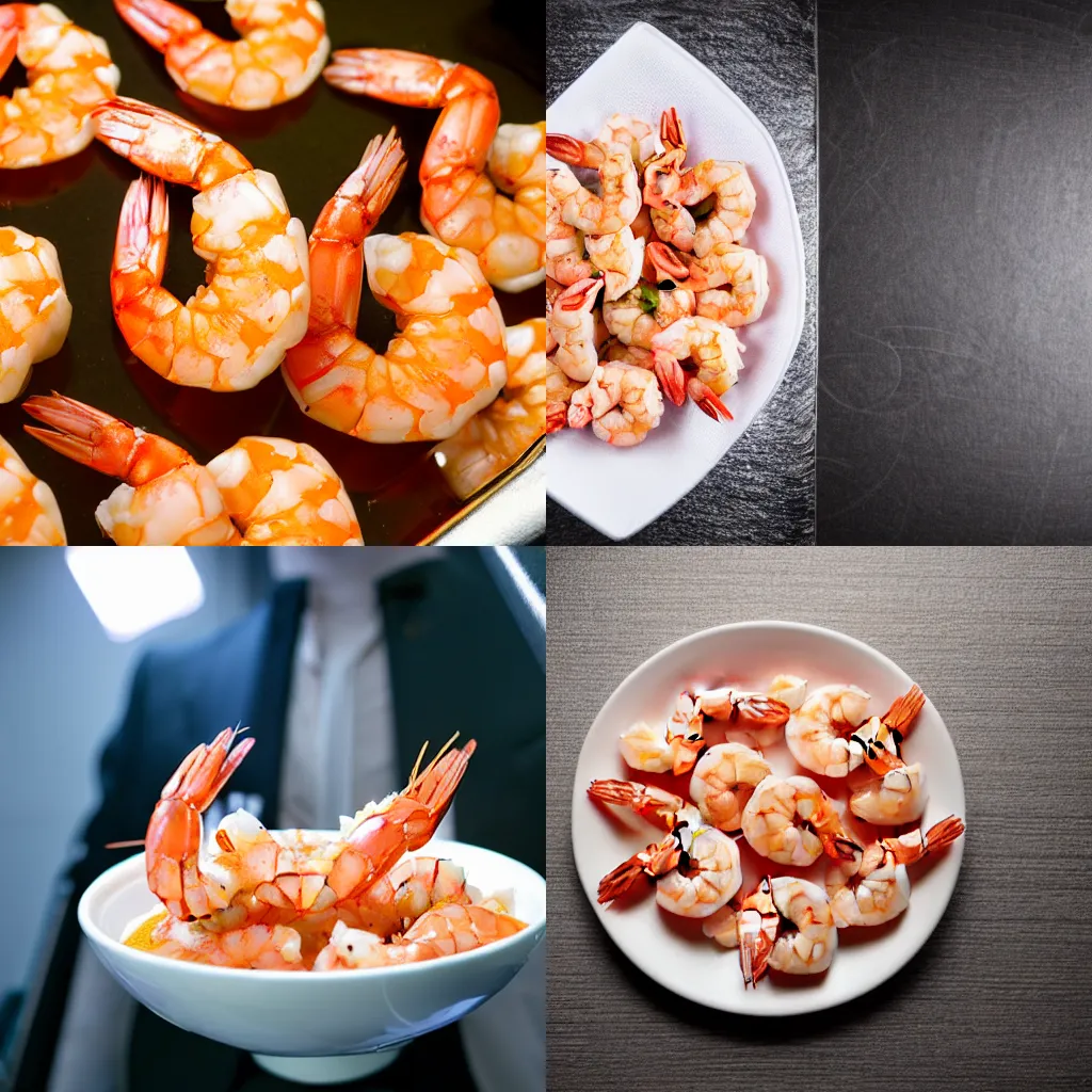Prompt: shrimp in a buiness suit studio photo high resolution, detailed, chill, nice lighting