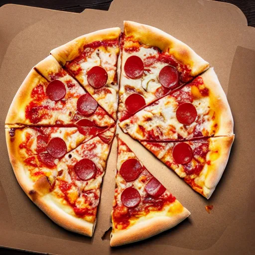 Prompt: New triple crust pizza,promotional image,studio lighting,close up shot,photorealistic,delicious