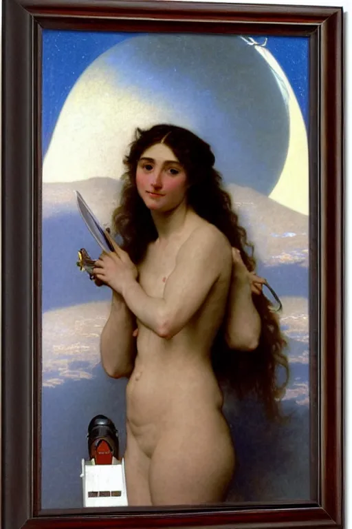 Prompt: portrait of a astronaut, by bouguereau