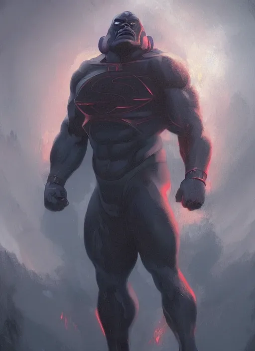 Image similar to very detailed masterpiece painting of darkseid from dc comics, portrait, artstation, concept art by greg rutkowski