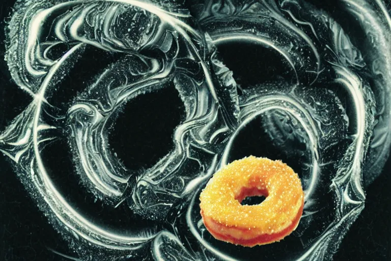Image similar to fractal wet donut, cookbook photo, in 1 9 9 5, y 2 k cybercore, industrial photography, still from a ridley scott movie