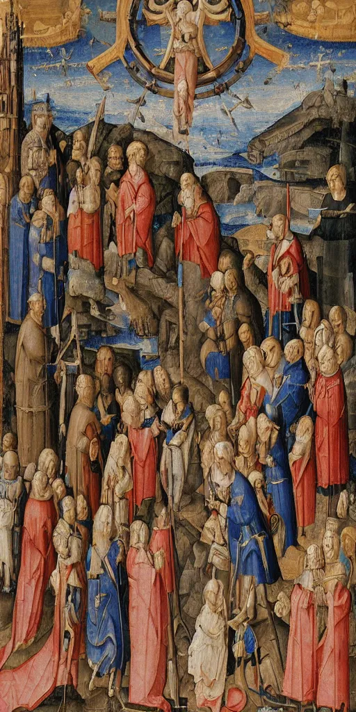 Prompt: the space shuttle in medieval religious art