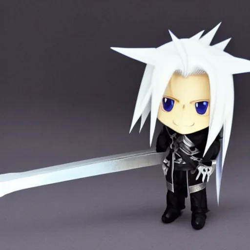 Prompt: chibi Sephiroth from Final Fantasy