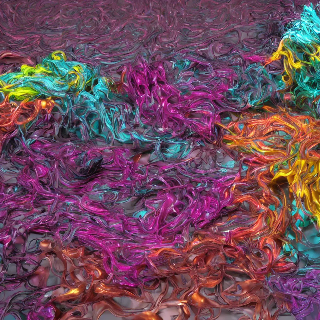 Image similar to painful pleasures by lynda benglis, octane render, colorful, 4 k, 8 k