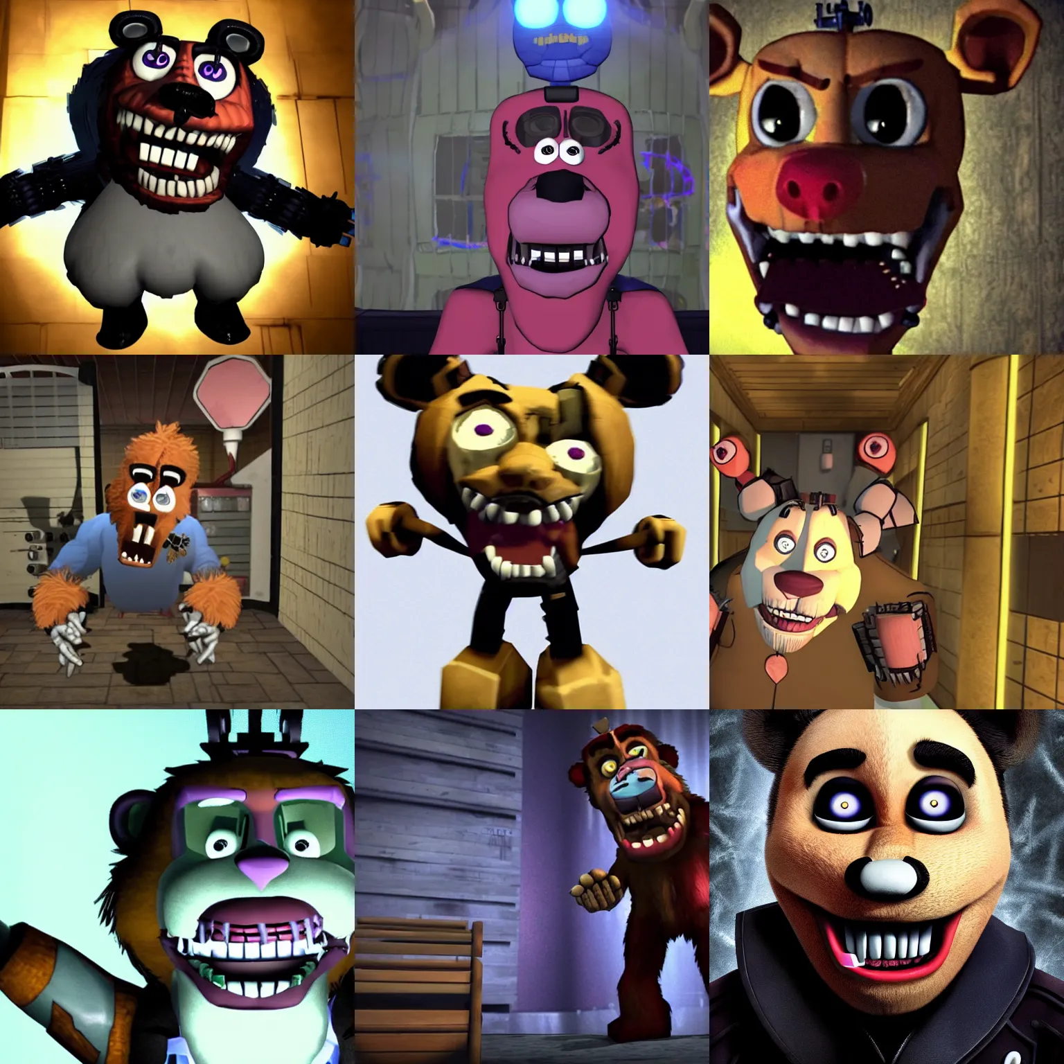 Prompt: Nicolas Cage in Five Nights At Freddy's, screenshot
