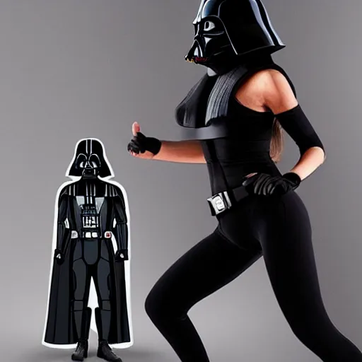 Image similar to ultra realistic darth vader in yoga pants taking a belfie