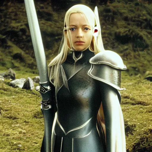 Image similar to film still of Clare from Claymore in Lord of the Rings (2001), 4k