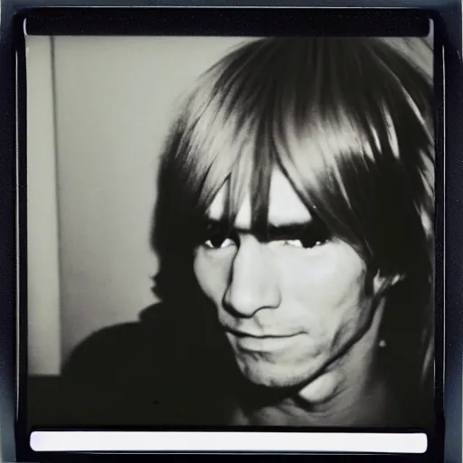 Image similar to Polaroid Portrait of Andy Warhol doing anime cosplay, taken in the 1970s, photo taken on a 1970s polaroid camera, grainy, real life, hyperrealistic, ultra realistic, realistic, highly detailed, epic, HD quality, 8k resolution, body and headshot, film still, front facing, front view, headshot and bodyshot, detailed face, very detailed face