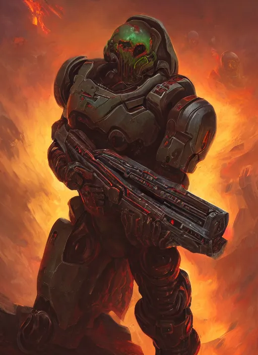 Prompt: doom slayer by oleg bulakh