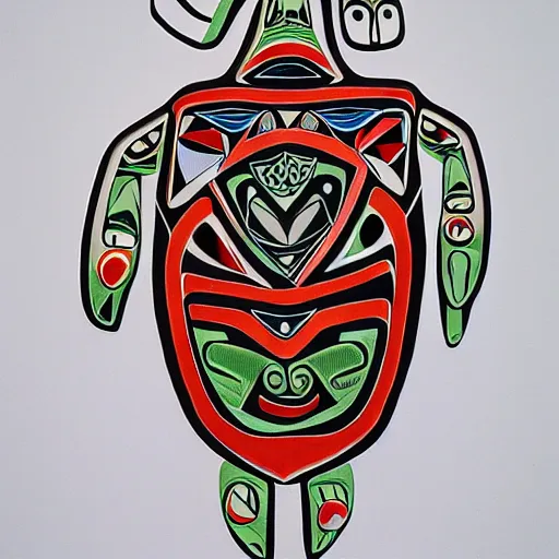 Image similar to turtle. pacific northwest coast, haida gwaii, formline, native art, tribal art, haida, clean, haida