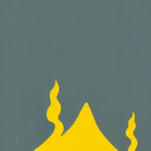 Image similar to 1960s minimalist illustration of a volcano