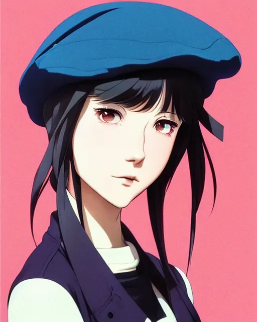 Image similar to girl with a beret | | very very anime!!!, fine - face, audrey plaza, realistic shaded perfect face, fine details. anime. realistic shaded lighting poster by ilya kuvshinov katsuhiro otomo ghost - in - the - shell, magali villeneuve, artgerm, jeremy lipkin and michael garmash and rob rey