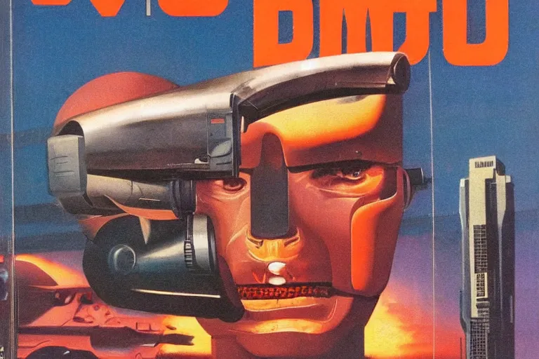 Image similar to 1979 OMNI Magazine Cover of dentures. in cyberpunk style by Vincent Di Fate