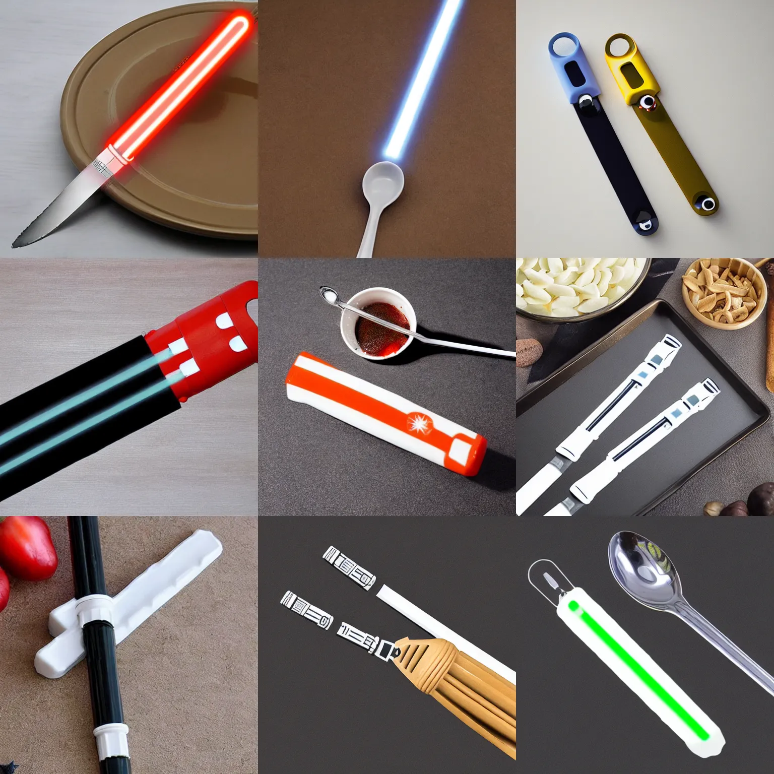 Prompt: a lightsaber spoon