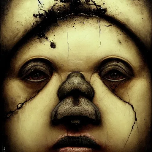 Image similar to portrait of the face of fat old sumoringer as despair from sandman, venus of willendorf, by jeremy mann, by gregory crewdson, by bastien lecouffe deharme, by russ mills, sad face, topknot, black hair, mourning, black eyes, white room, soft lightning, high detailed, 8 k
