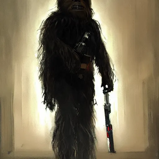 Prompt: chewbacca severus snape by jeremy mann