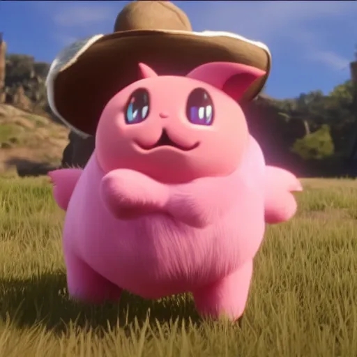 Image similar to Film still of Jigglypuff, from Red Dead Redemption 2 (2018 video game)