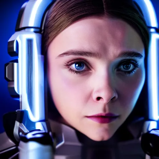 Prompt: Adult Chloe Moretz as Princess Leia, movie scene, pores, microdetails, XF IQ4, 50mm, F1.4, studio lighting, professional, Look at all that detail!, Dolby Vision, UHD