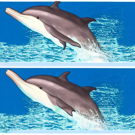 Image similar to Stereogram of two dolphins