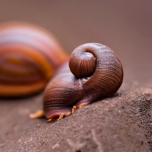 Image similar to professional dramatic photograph of a snail woman hybrid