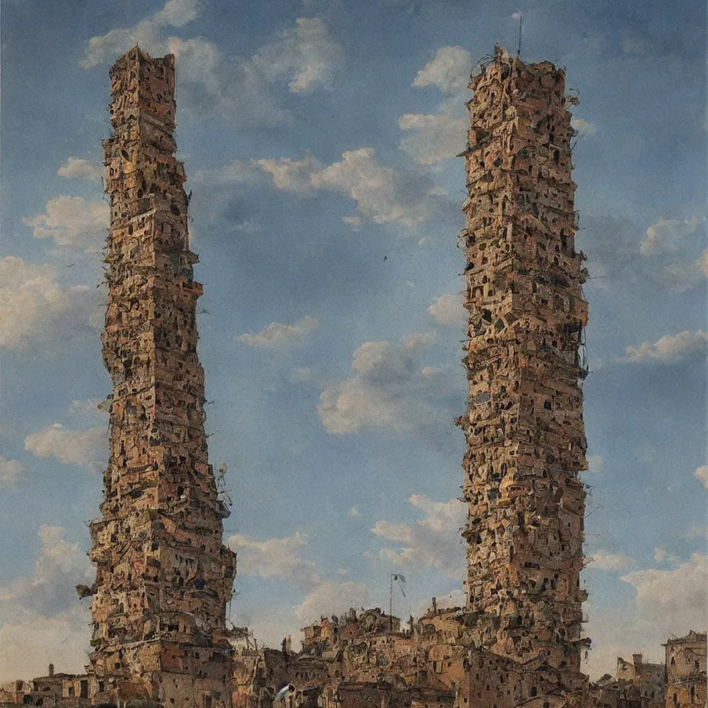 Prompt: a single! colorful! fungus tower clear empty sky, a high contrast!! ultradetailed photorealistic painting by giorgio barbarelli da castelfranco, hard lighting, masterpiece