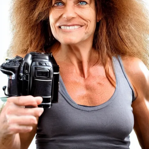 Image similar to strong healthy cavewoman, award winning photography