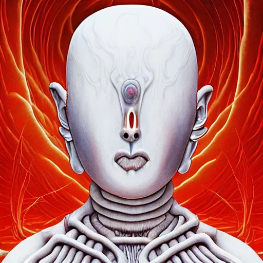 Image similar to naraka buddhist demon korean female, volumetric lights post apocaliptic background, female alien, tubular creature, blood vessels, no face, dystopian surrealism, alex ries zdzisław beksinski, symmetrical long head, smooth marble surfaces, smooth marble surfaces, detailed ink illustration, detailed ink illustration, raiden metal gear, cinematic smooth stone, deep aesthetic