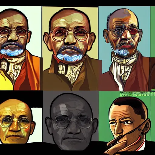 Prompt: ghandi in the style of gta v artwork, digital art