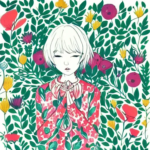 Image similar to maruti_bitamin instagram, girl with flowers