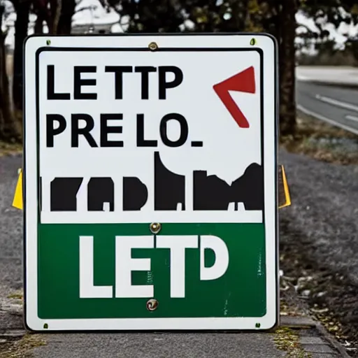 Prompt: a road sign that says Let op! Drempels