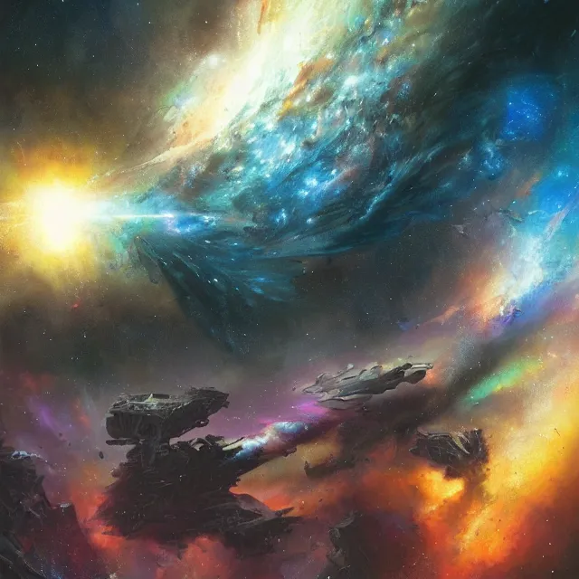 Prompt: a beautiful painting of the dark universe by john harris and tatsushi morimoto and greg rutkowski and john berkey. in style of digital art. deep sky photography. hubble space telescope. hyper detailed. ray tracing. 4 k texture. octane render. trending on artstation