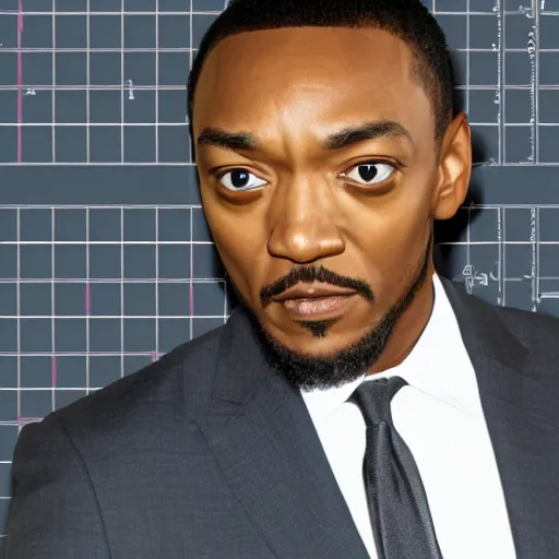 Prompt: data visualization unimpressive detailed portrait of anthony mackie