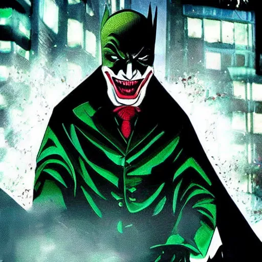 Image similar to “When the menace known as the Joker wreaks havoc and chaos on the people of Gotham, Batman must accept one of the greatest psychological and physical tests of his ability to fight injustice”