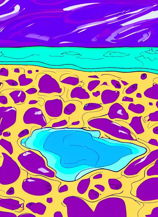 Image similar to purple island made from paint cartoon app background artwork, digital art, award winning