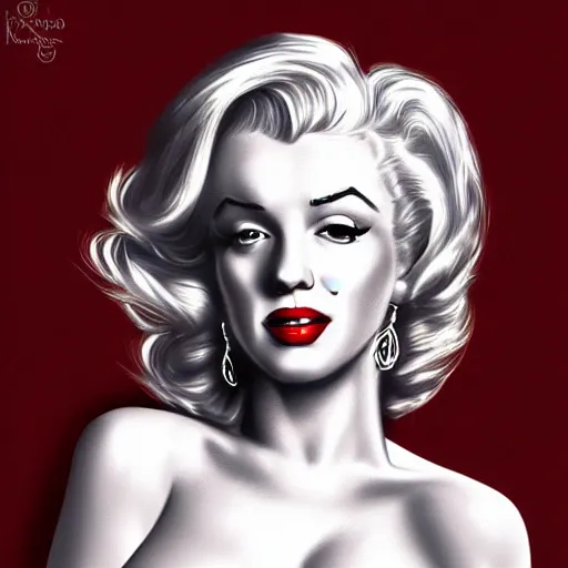 Image similar to Portrait of a 25 year old Christina Hendricks as Marilyn Monroe by Kevin Taylor, trending on artstation, highly detailed