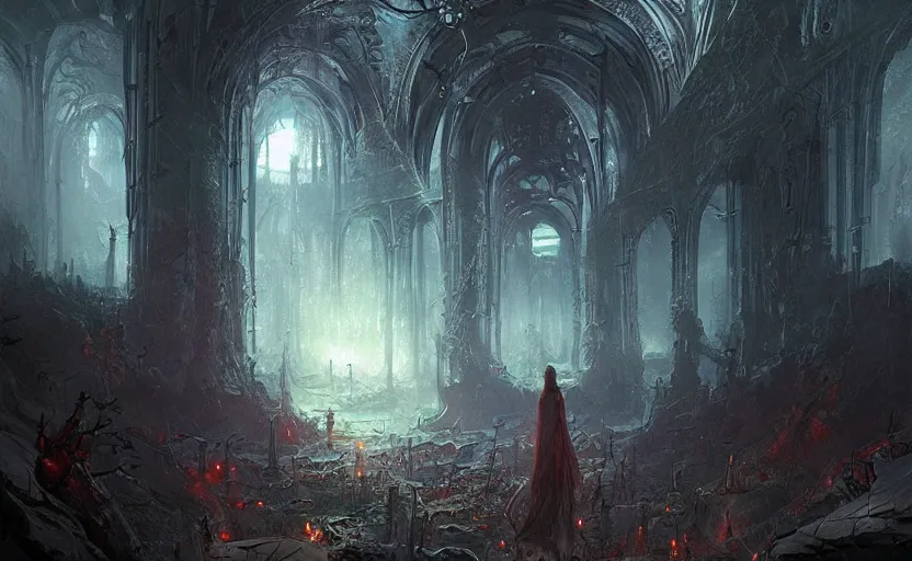 Prompt: a demonic magical ethereal portal!!! to hell. dark matte painting by marc simonetti