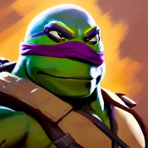 Image similar to Greg Manchess portrait painting of Teenage Mutant Ninja Turtles as fortnite character, medium shot, asymmetrical, profile picture, Organic Painting, sunny day, Matte Painting, bold shapes, hard edges, street art, trending on artstation, by Huang Guangjian and Gil Elvgren and Sachin Teng