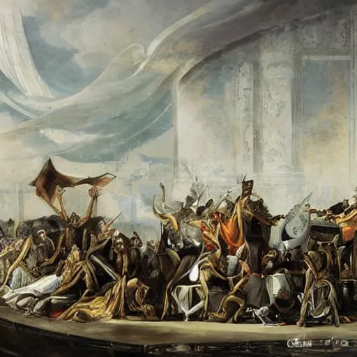 Image similar to sci-fi sport car f1 hatchback transport design organic smooth elastic forms on the front background wall structure in the coronation of napoleon painting by Jacques-Louis David, pinterest keyshot product render, cloudy plastic ceramic material shiny gloss water reflections, ultra high detail ultra realism, 4k